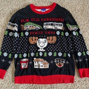 Christmas Vacation Fun Old Fashioned Family Xmas Ugly Christmas Sweater XL